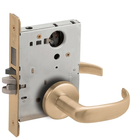 Schlage Entrance Mortise Lock with Deadbolt, 17B Design, Less Cylinder, Antique Brass L9453L 17B 609